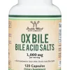 Ox Bile Supplement for No Gallbladder - Bile Acid Salts 1000mg Per Serving - 120 Capsules
